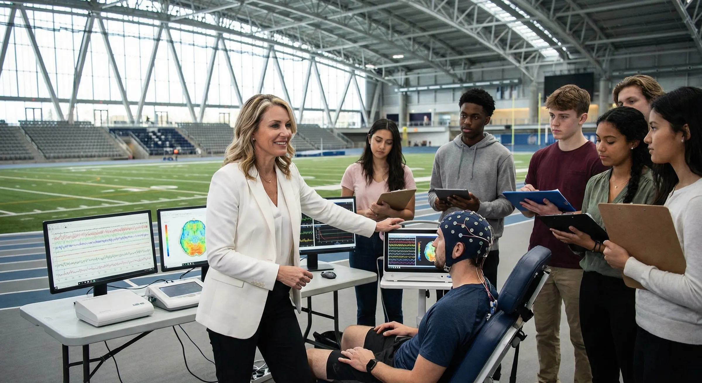 Athlet beim Neurofeedback-Training